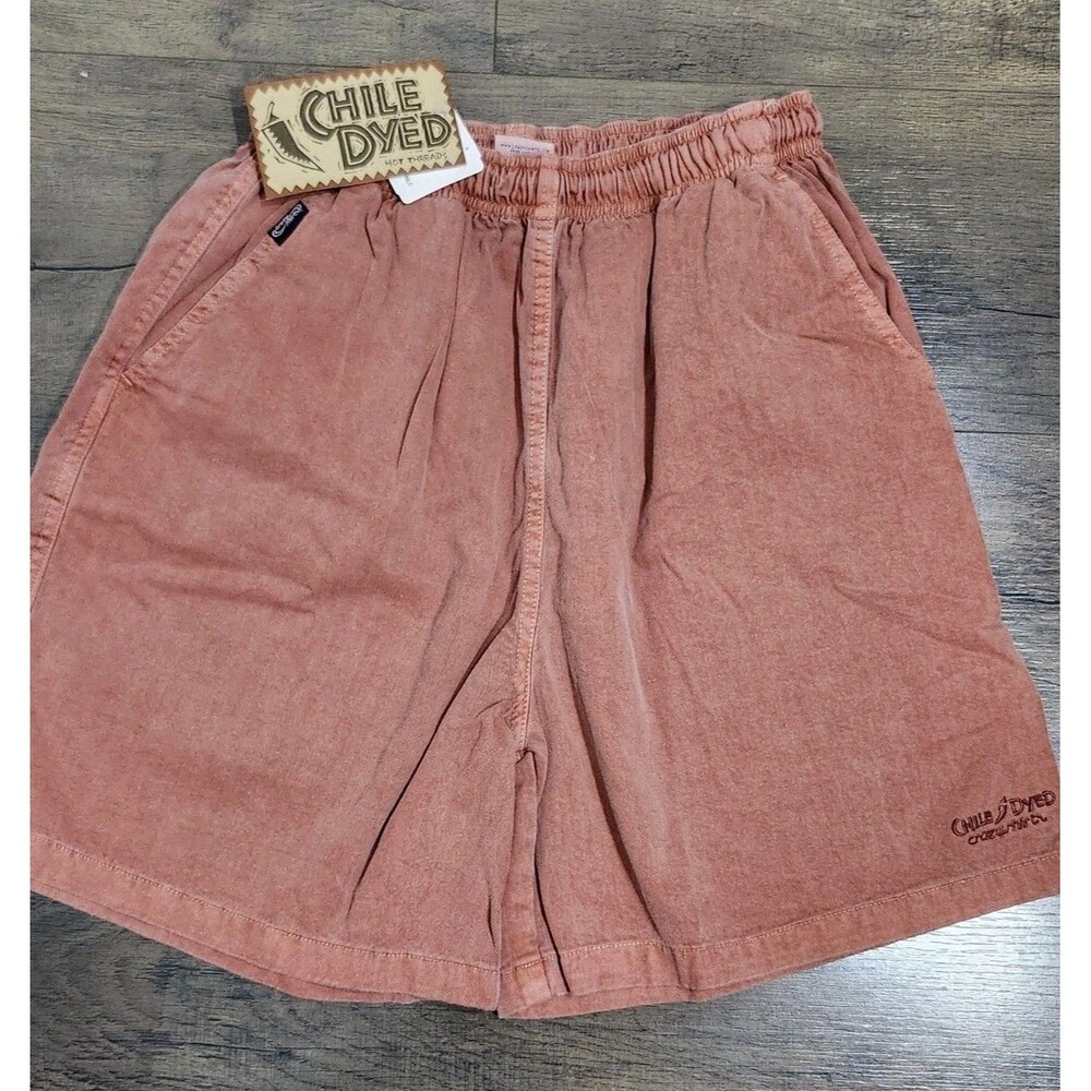 Crazy Shirts Chile Dyed Shorts Mens M Orange Chino Elastic Waist New with Tag